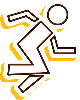 扁平跑步小人贴纸