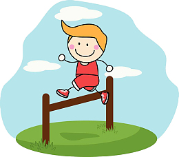 奔跑跳高的男孩