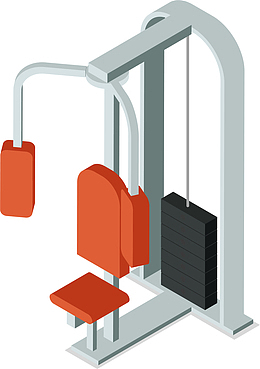 健身器材卡通手绘