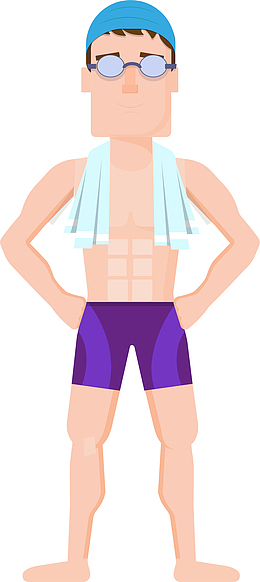 卡通手绘健身教练人物插画