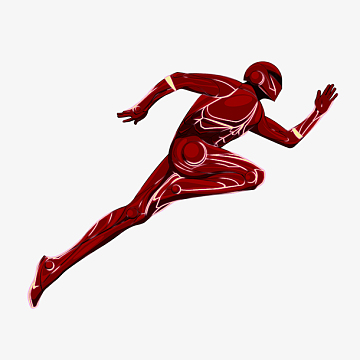 奔跑的背影红色肌肉