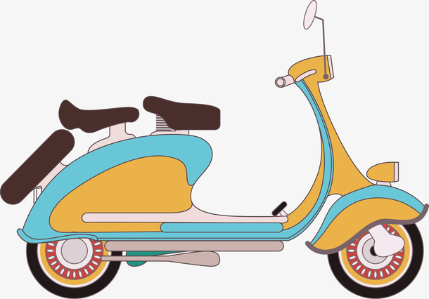 卡通可爱摩托车矢量图