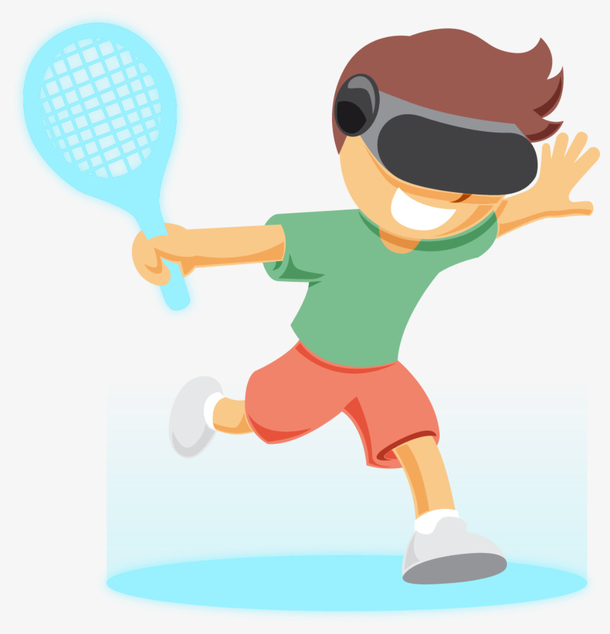 戴着vr眼镜的男孩