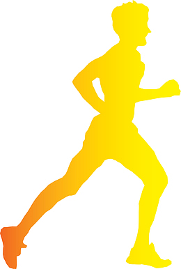 金色渐变跑步男人