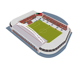 卡通足球比赛运动场