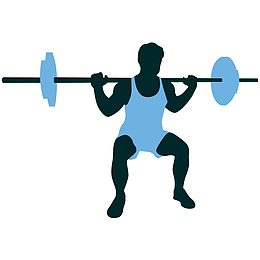 手绘健身举哑铃人物形象