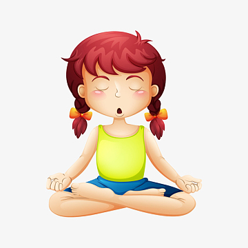 女性瑜伽卡通动作