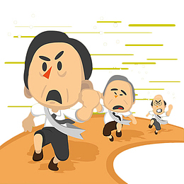 手绘卡通跑道运动竞赛