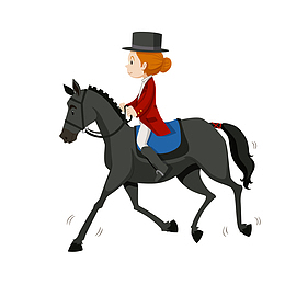骑马的女孩免抠素材