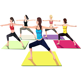 女性瑜伽卡通形象