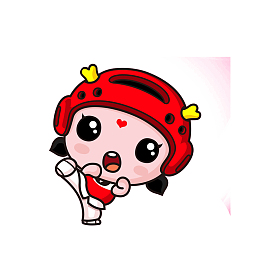 卡通跆拳道女孩素材