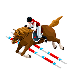 矢量创意骑马赛马