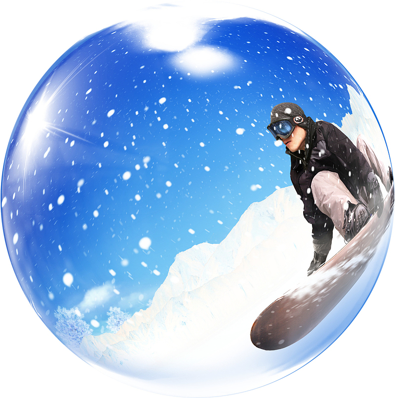圆形创意滑雪场运动造型摄影