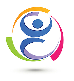 手绘卡通运动健身logo设计图