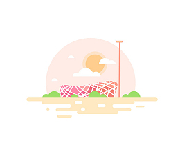 阳光下的鸟巢体育馆