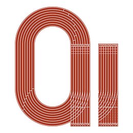 手绘红色运动跑道