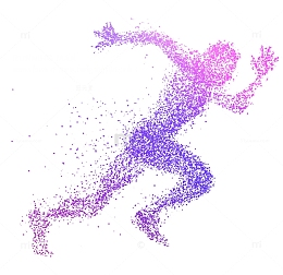 紫色人体运动跑步热血透明图案