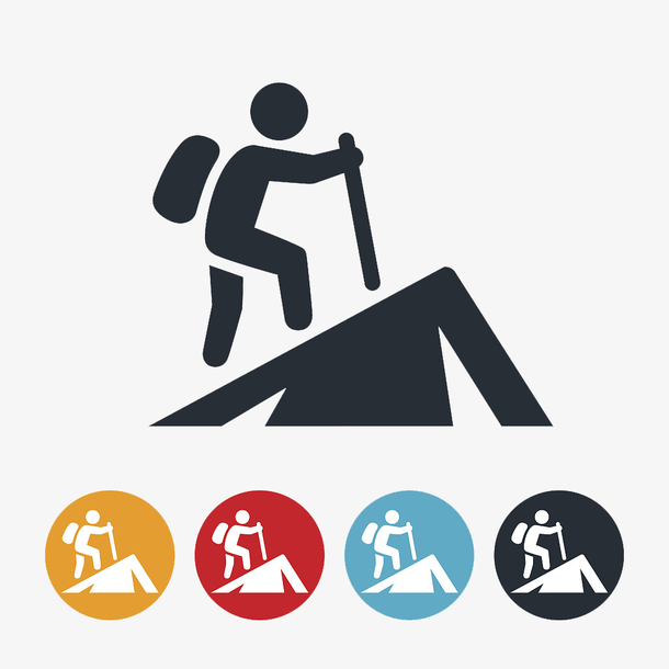 图标矢量背包客剪影