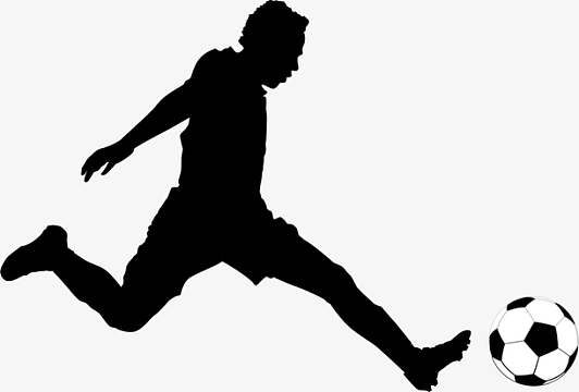 踢足球黑色人物剪影