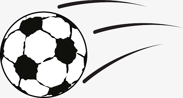 手绘飞起的足球素材图