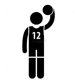 手绘打篮球人物图标