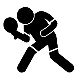 手绘打乒乓球人物图标