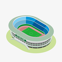 体育馆pngpng运动场 操场 跑道pngaipng矢量手绘卡通床操场树栅栏png