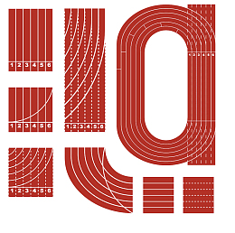 手绘各种运动跑道