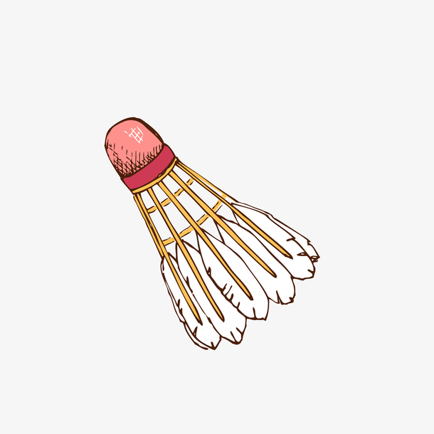 矢量手绘运动羽毛球