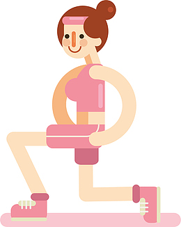 卡通瑜伽健身人物形象