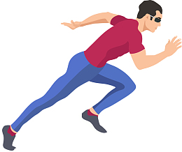 马拉松快速起跑的男人