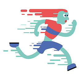 马拉松跑步冲刺冲向终点的卷发人