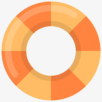 黄色圆形救生圈卡通插画