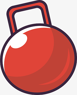 卡通健身器材红色哑铃矢量素材