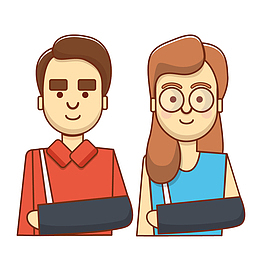 受伤的卡通人物素材