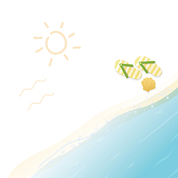 夏天海滩踏浪休闲