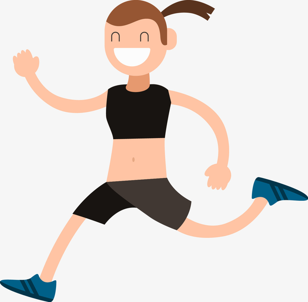 微笑奔跑的女人矢量图