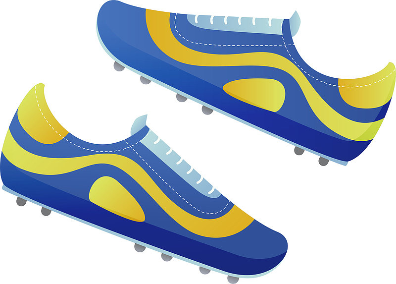 卡通扁平化蓝色足球鞋