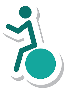 绿色扁平瑜伽球小人