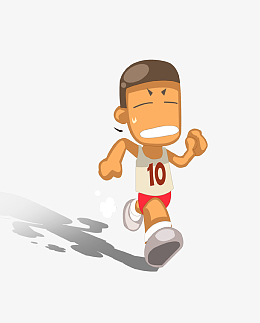 卡通奔跑的少年免抠