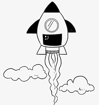 手绘卡通火箭