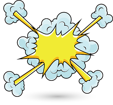 炮弹炮炸黄色烟火飞流