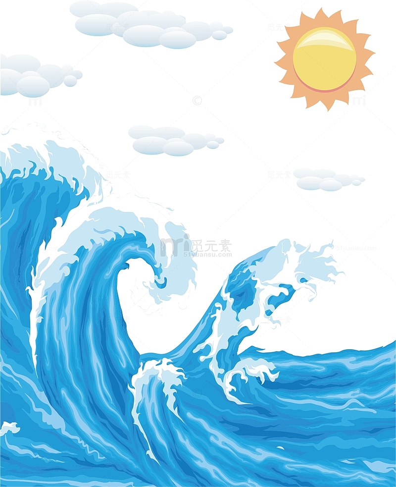 蓝色海浪背景装饰