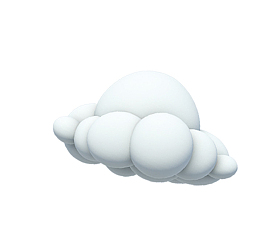 白色立体云朵装饰图案