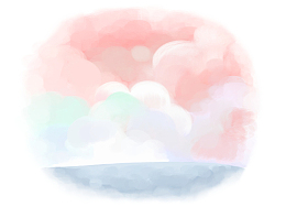 矢量粉色水彩梦幻云朵