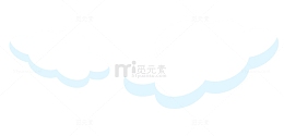 蓝天白云手绘装饰插画