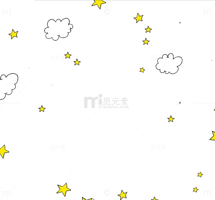 卡通漂浮星星云朵