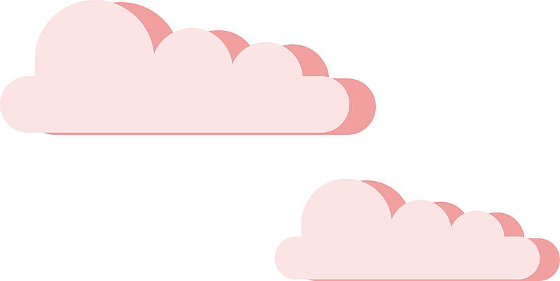 可爱卡通粉红色的云朵矢量图