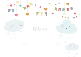 矢量图可爱的云朵