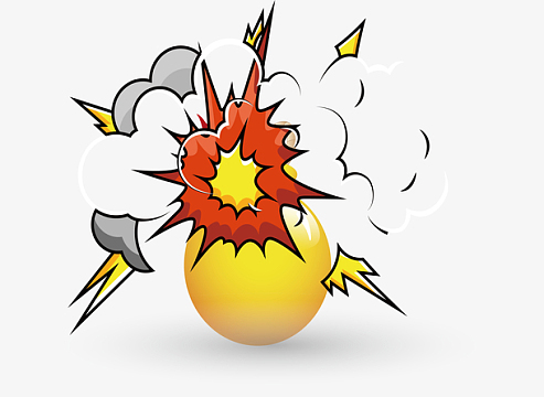 卡通炮弹爆炸火花图